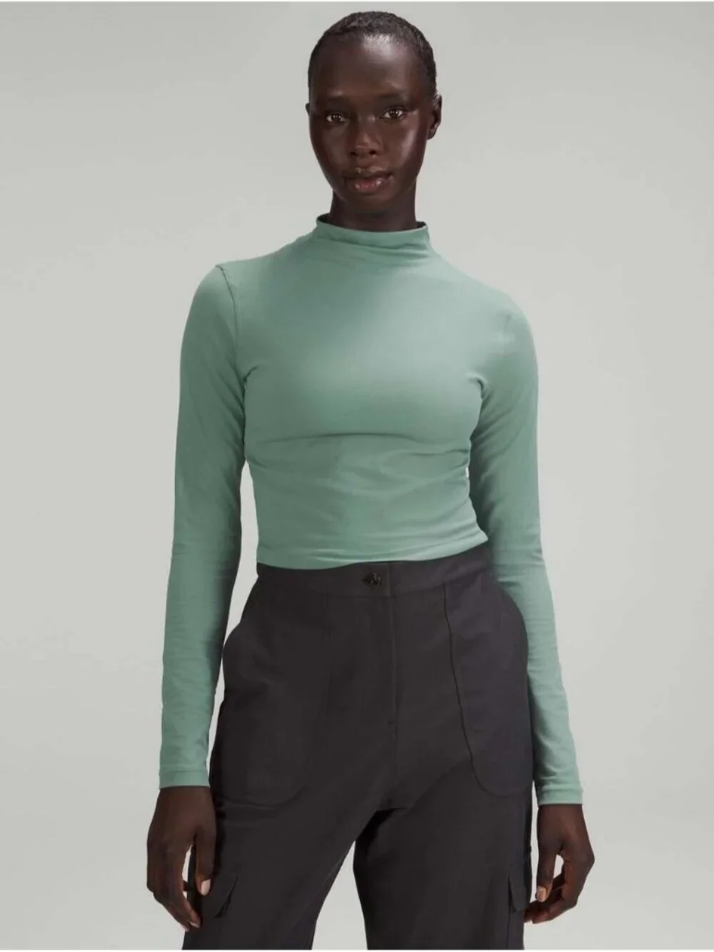 Lululemon All Aligned Mock Neck Long Sleeve Shirt Tidewater Teal